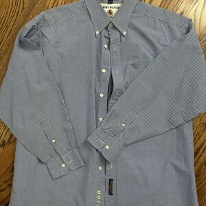 Tommy Hilfiger Men's Navy and White Patterned Shirt